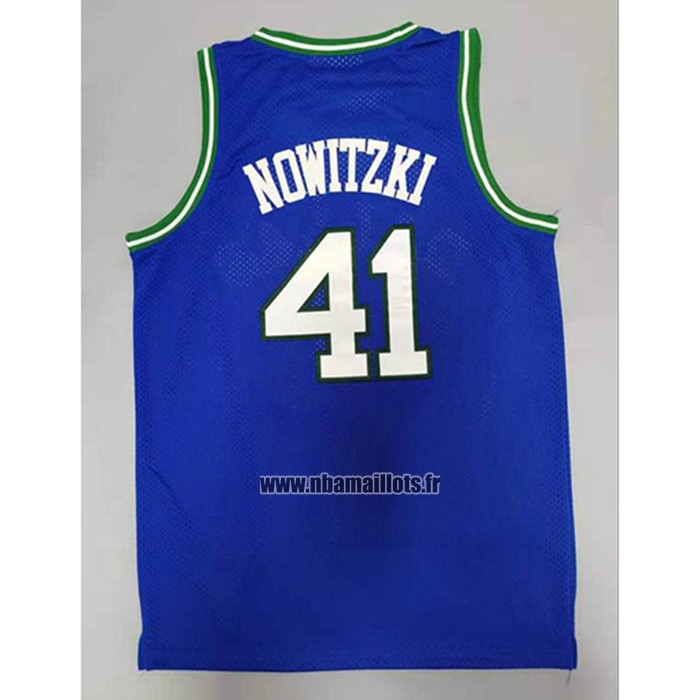 Maillot Dallas Mavericks Dirk Nowitzki NO 41 Mitchell & Ness 1998-99 Bleu